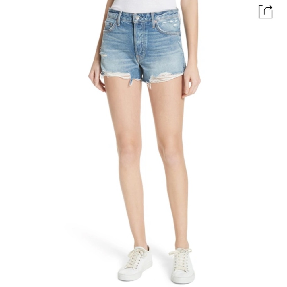 GRLFRND Dovima Distressed Denim Shorts